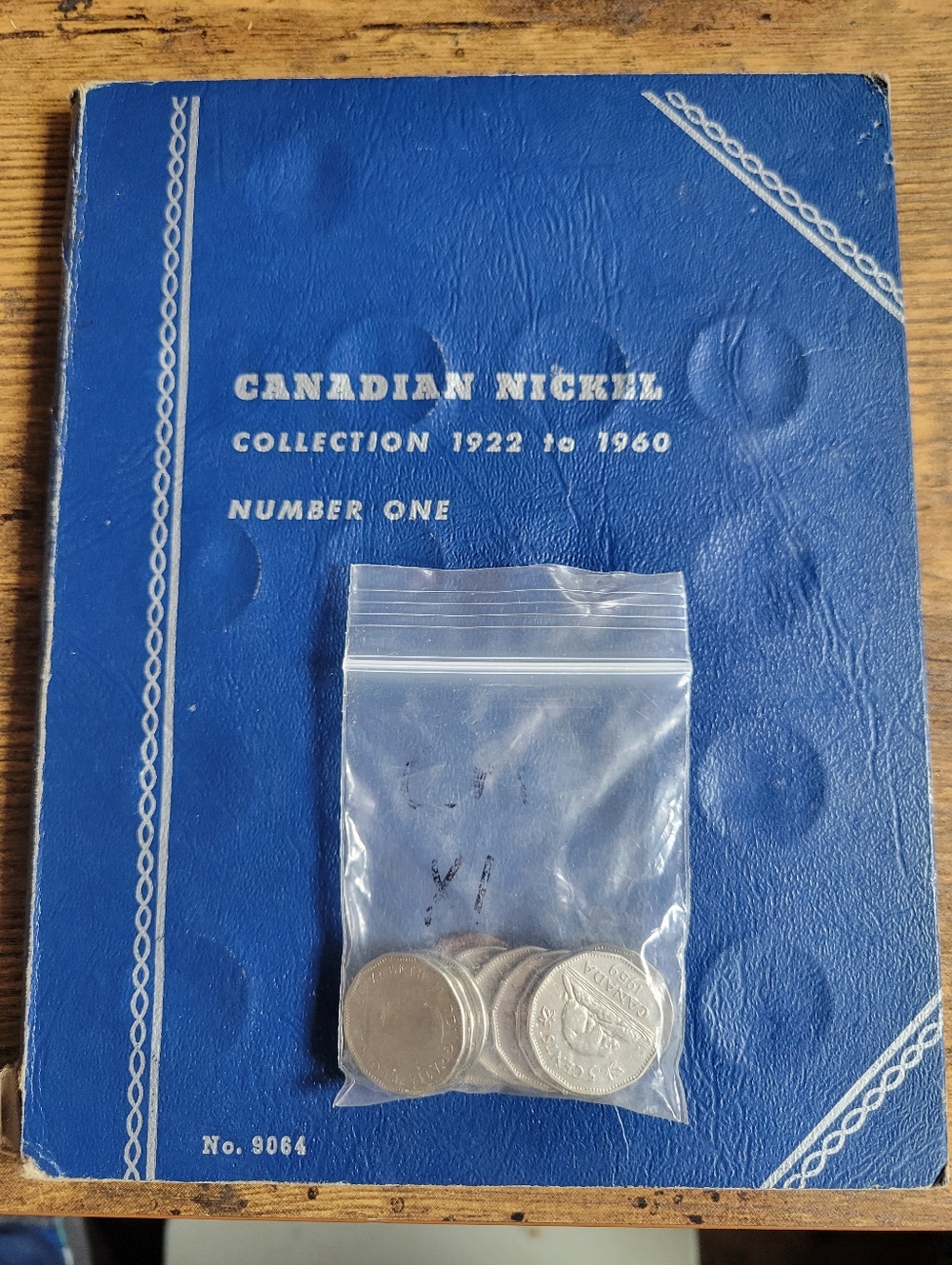 Canadian 5 Cent Nickel Collection Book with Loose Nickels - Blue